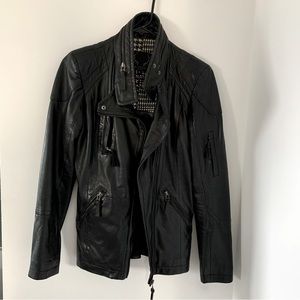 Bod & Christensen Black Leather Moto Jacket S